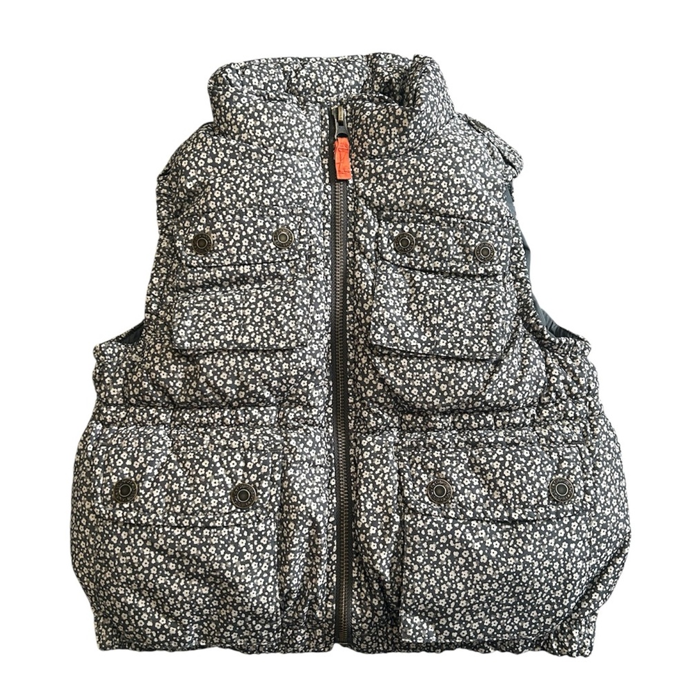 Girl’s GapKids Floral Print Puffer Vest Size S 6-7